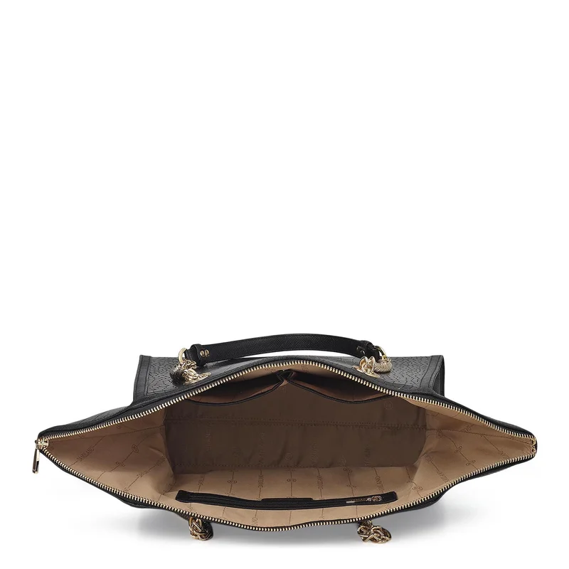 Da Milano Black Medium Croco Leather Tote - Black for Women | Best Price UAE